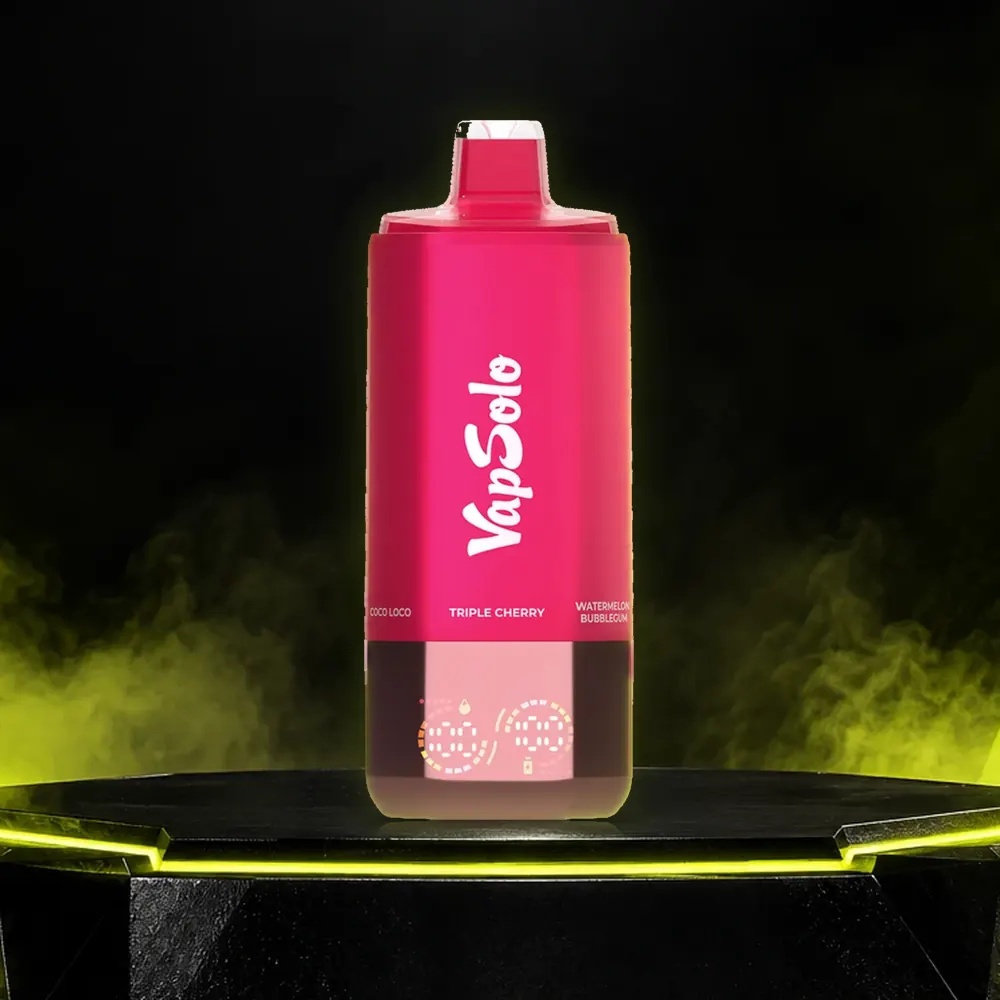 Jednorazówka VapSolo Sixer 180K 6 w 1 z wyświetlaczem Smart LED na czarnym podium