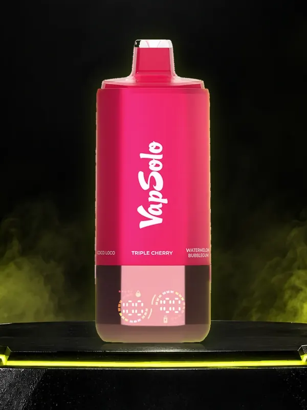 Jednorazówka VapSolo Sixer 180K 6 w 1 z wyświetlaczem Smart LED na czarnym podium